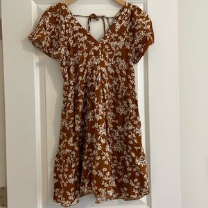 Burnt Orange Floral Dress